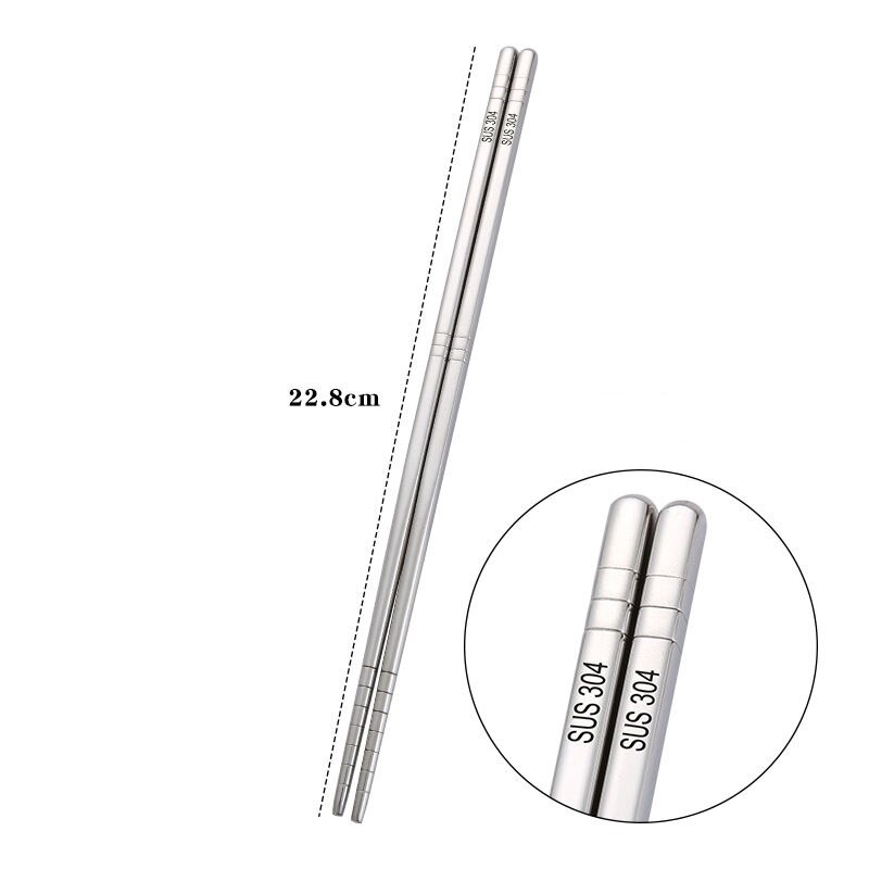 Vacklo-palillos coreanos de acero inoxidable 304, todo cuadrado, antideslizantes y antiquemaduras, huecos, de Metal, 1 ud.: T3