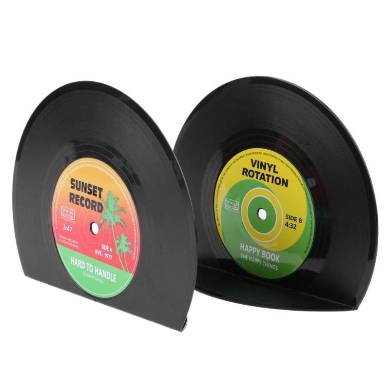2 Stuks Vinyl Record Vormige Boek Planken Houders Boek Houder Stand Retro Stijl Desktop Plank School Kantoorbenodigdheden: Default Title