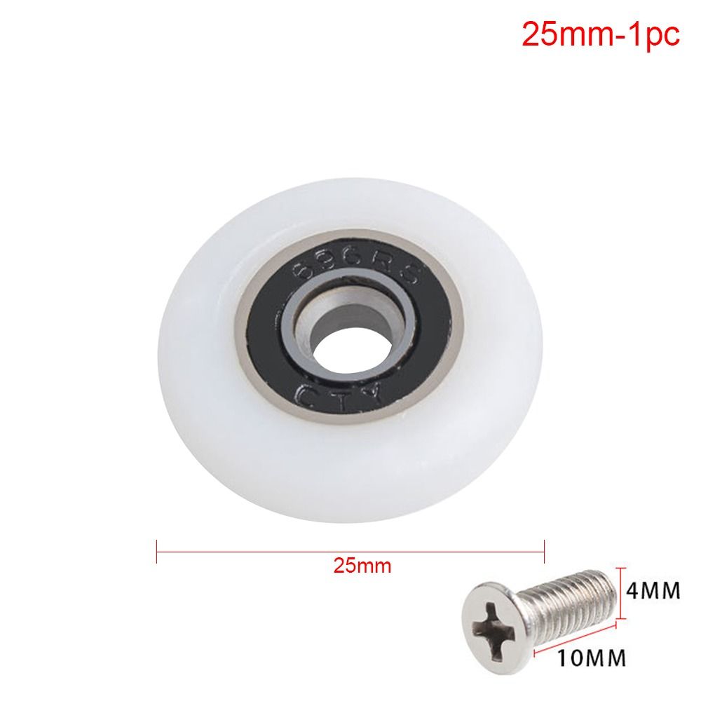 Rouleau de porte de douche avec vis, poulie de porte market, roues de coureur, fixation de quincaillerie domestique, , 19mm, 23mm, 25mm, 27mm, 29mm, 1 pièce, 4 pièces: GRIS