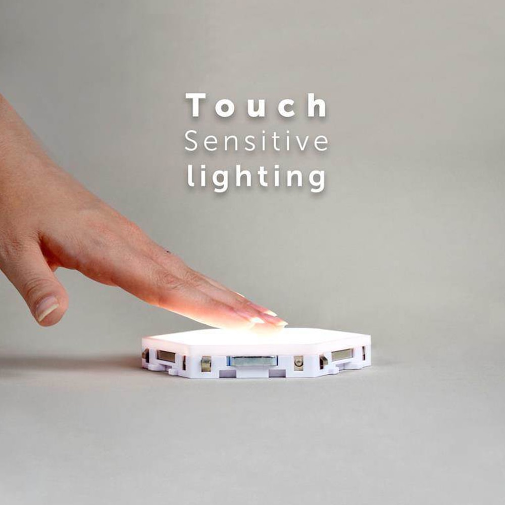 1-65 Stuks Diy Wandlamp Touch Schakelaar Quantum Lamp Led Zeshoekige Lampen Modulaire Creatieve Decoratie Muur Lampara