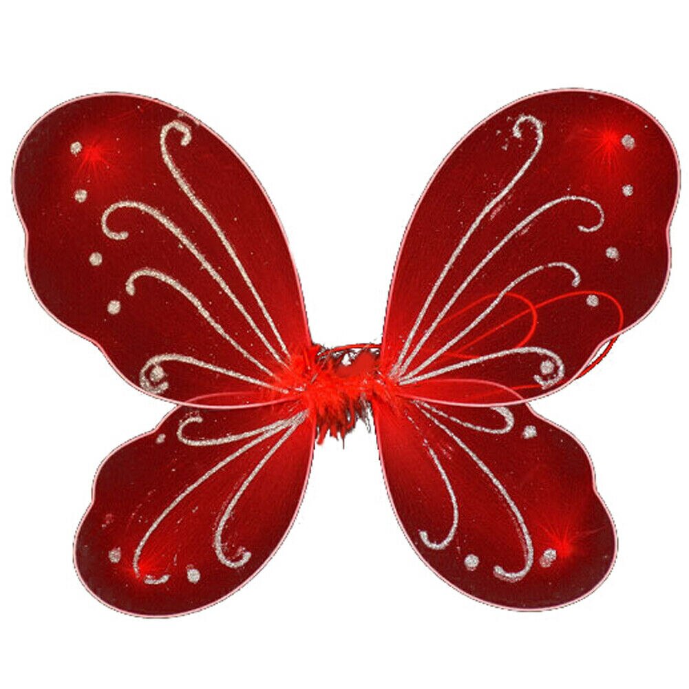 Volwassen Kid Fairy Vleugels Fancy Dress Party Kostuum Dressing Up Party Prop Diy Decoratie 35Cm X 42Cm: Rood