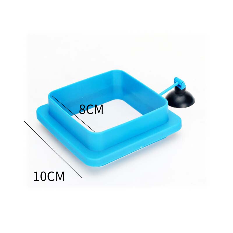 Feeding Ring Aquarium Fish Tank Station Floating Fish Feeding round Food Tary Feeder Square/Circle Home Fish feeding frame: Thick blue square