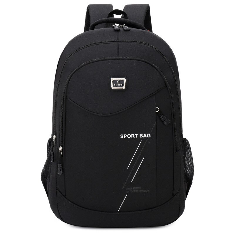 large capacity men backpack Oxford school bag for boys teenage student backpack young backbag Casual college style: Black