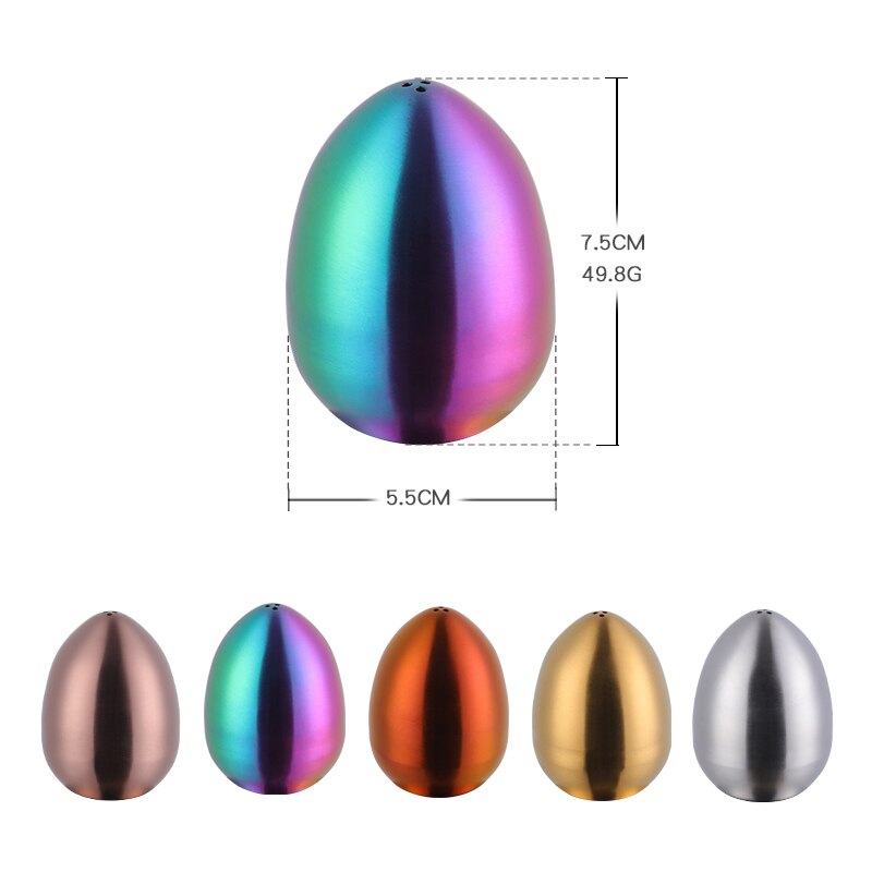 1/2 st salt krydda peppar shaker rostfritt stål äggformad krydda flaska kök prylar metall salt peppar hållare krydda