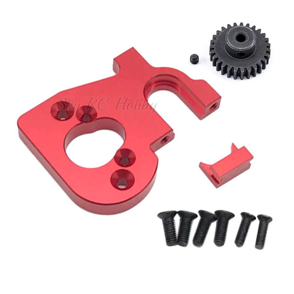 RC Auto Metall Motor- Sitz Montieren Ersatz Montage Zubehör &Ampere; 27T Ritzel Getriebe für WLtoys 1:14 1/14 144001 124018 124019 Aktualisierung Teile: Sitz rot und Ausrüstung