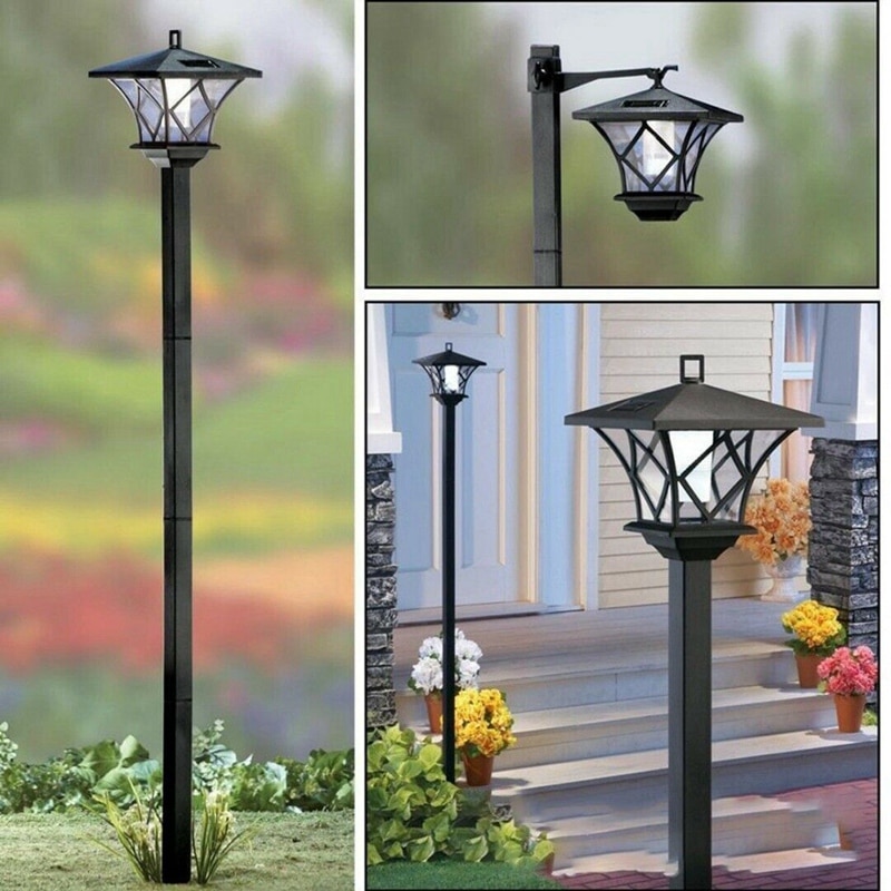 1.5m ledede soldrevne traditionelle haven lampe stolpe lygtepæl lanterne lys indretning
