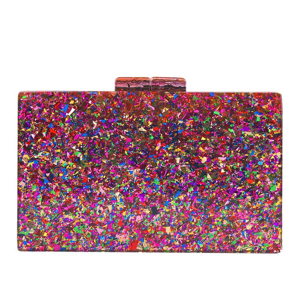 Vrouwen kleine handtas Avondtasje Geometrische Stiksels Kleur Acryl Box Party Pakket tasjes dames bolsos mujer vera # XB35: B