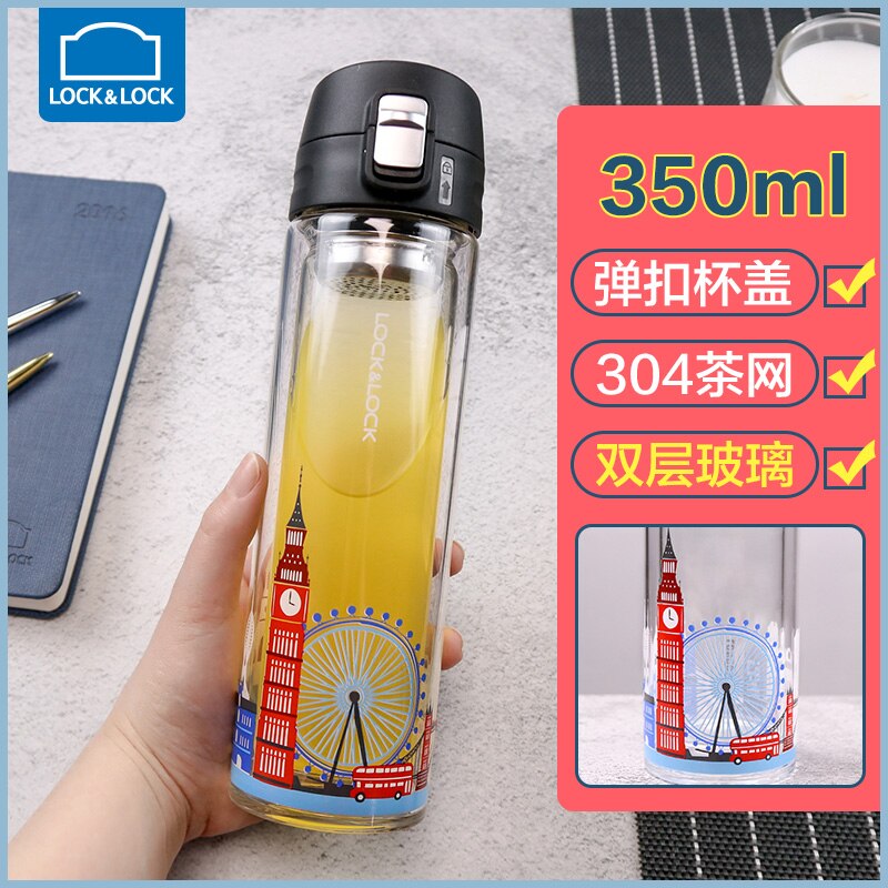 Infuser Glass Water Bottle Silicone Sleeve Gallon Tea Reusable Water Bottle Insulated Borraccia Termica House Decoration OO50BL: style1
