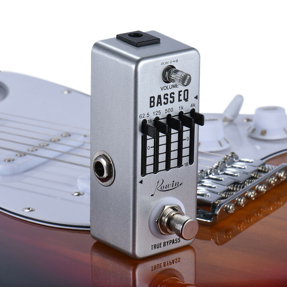 Rowin LEF-317B Bass EQ Pedal 5 Band Equalizer Pedals For Bass Guitar With 5 Band Graphic Mini Size True Bypass