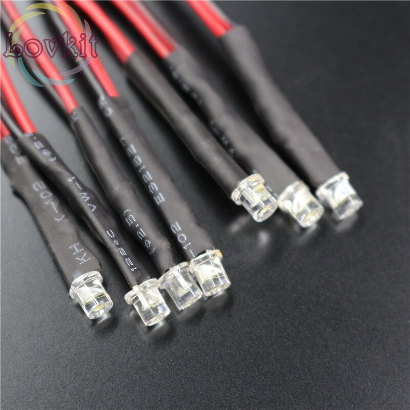 20pcs 3mm LED 12V Pre-Wired Resistor DC 20cm Flat Top Yellow Wide Angle Light Bulb lamp Emitting Diodes For Car Toy DIY Retai