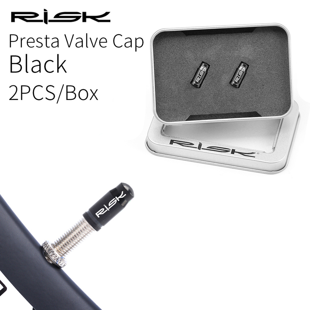 Tapa de válvula Presta para bicicleta, protector de válvula Schrader de titanio para neumático francés, a prueba de polvo, accesorio para bicicleta: Black FV