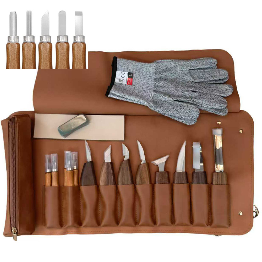 Wood carving set, knife set, wood carving set for beginners, knives, woodworking, diy tool set: Bull point chisel