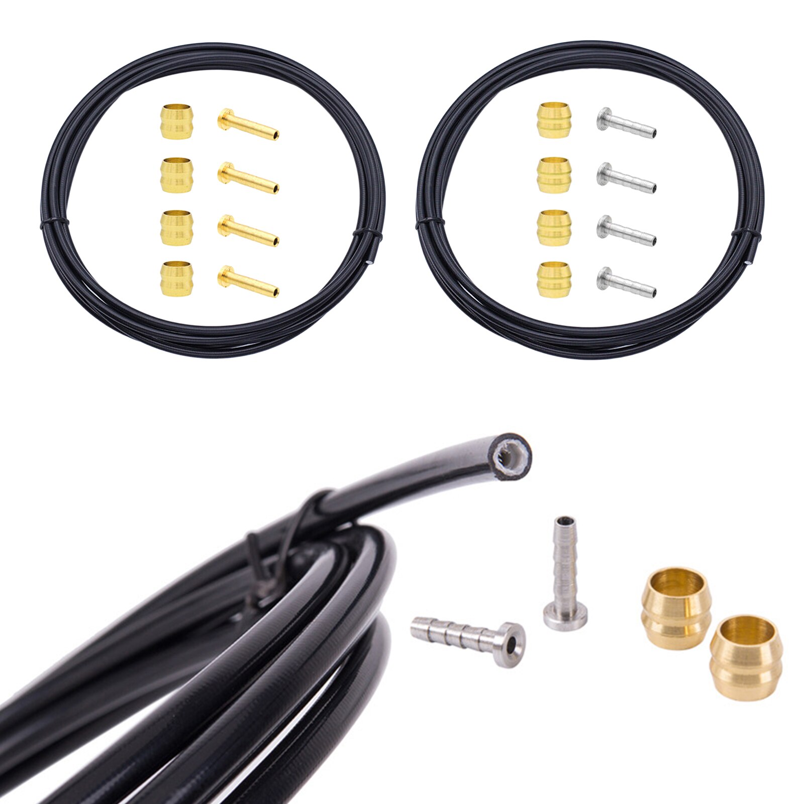 2.5M Hydraulische Schijfrem Slang Kit Olie Buis Pijp Remmen Slang W/Messing Olijven &amp; Inserts Voor Shimano BH90 BH59 Systeem
