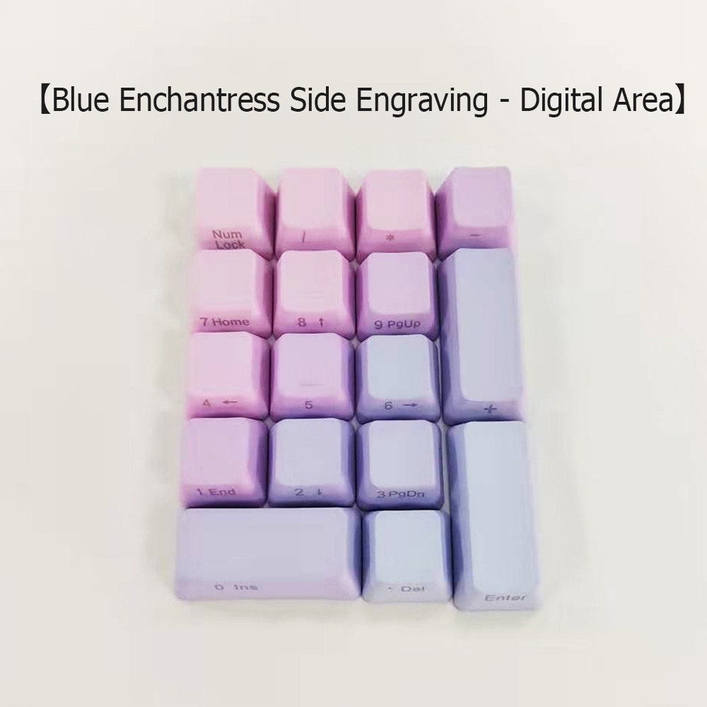 Eagiacme-teclas de teñido PBT Dip para teclado mecánico MX Switch, para juegos, OEM, Color degradado de altura, 104 Uds.: Digital area-D blue
