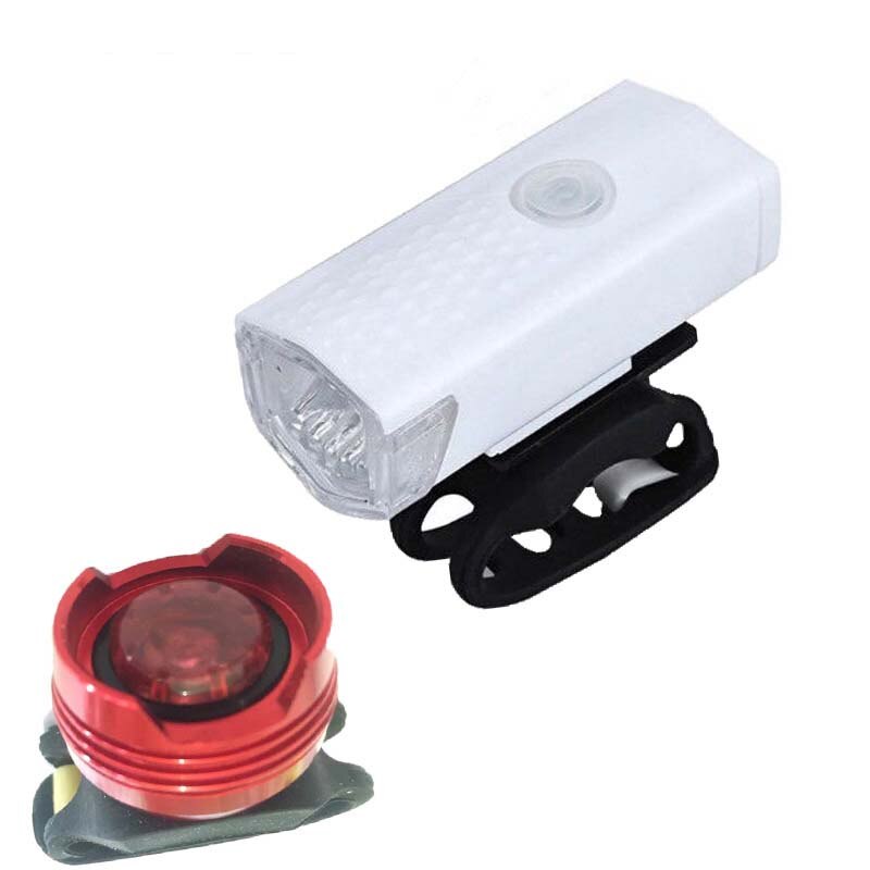 Bike Lights Rechargeable USB LED Bicycle Lights Front Headlights + Rear Taillight Bicycle Flashlight Warning Lights: Type 3