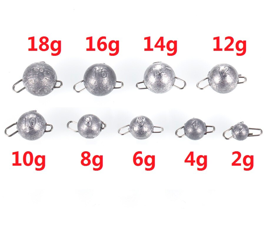 10Stck Platinen Angeln Jig Kopf Kugel Haken Verschärft 2g 4g 6g 8g 10g 12g 14g 16g 18g Tiefe Wasser Weicher Köder Köder Angelgerät