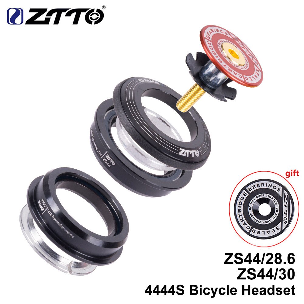 ZTTO 4444S MTB Bike Road Bicycle Headset 44mm 44mm CNC 1 1/8" 28.6 Straight Tube fork Internal ZS44 SEMI-INTEGRATED Headset: 4444S RED
