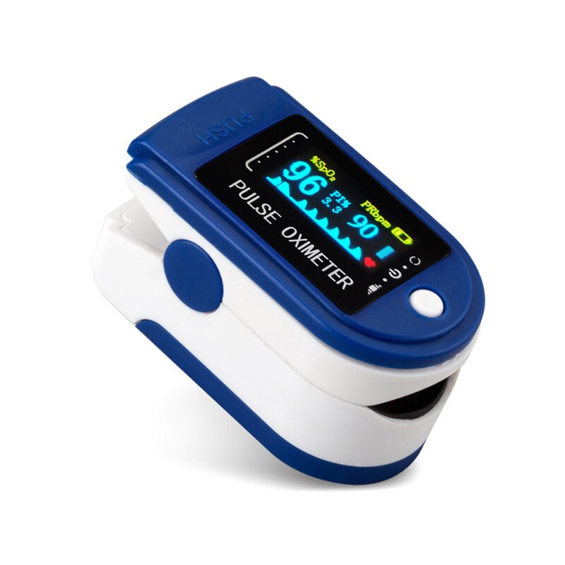 Oxímetro Oled SPO2 PR PI RR De pulso De Dedo con oxímetro De ritmo respiratorio Dedo con caja: Blue