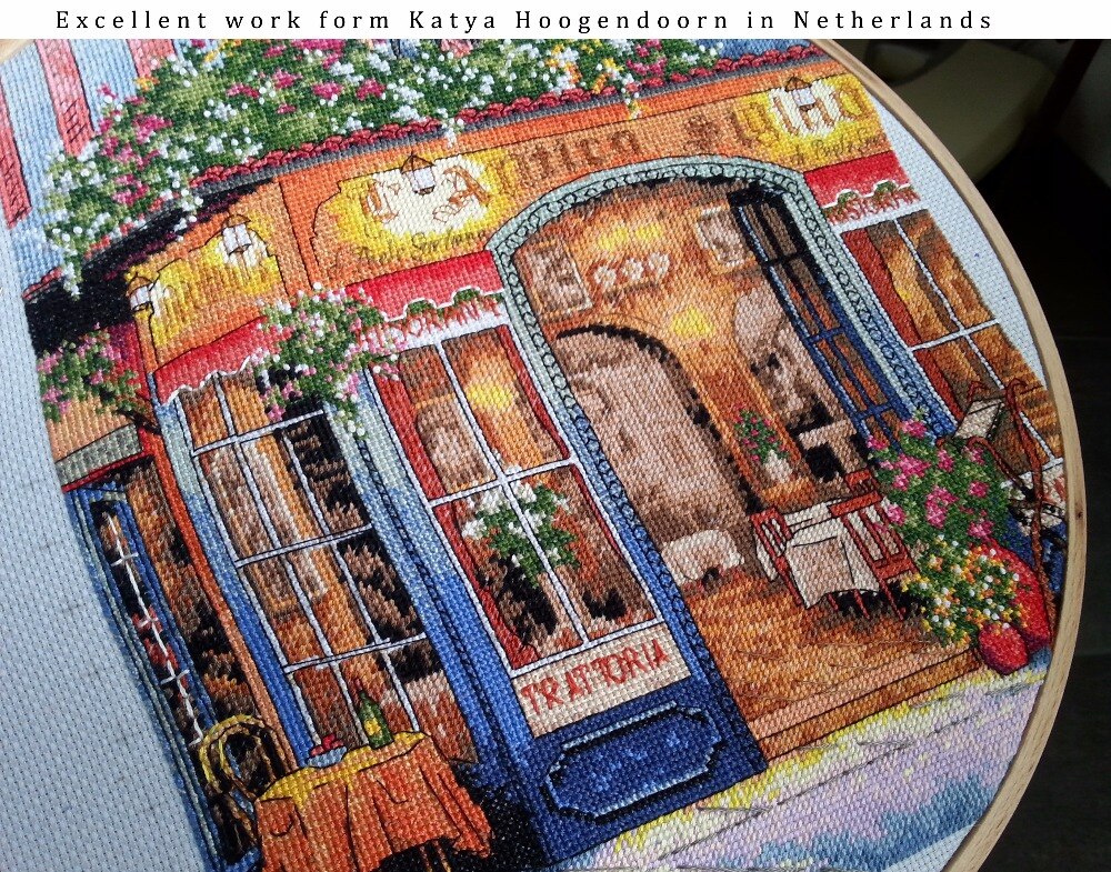 Lovely Counted Cross Stitch Kit European Bistro Bar Saloon Street Shop 35224