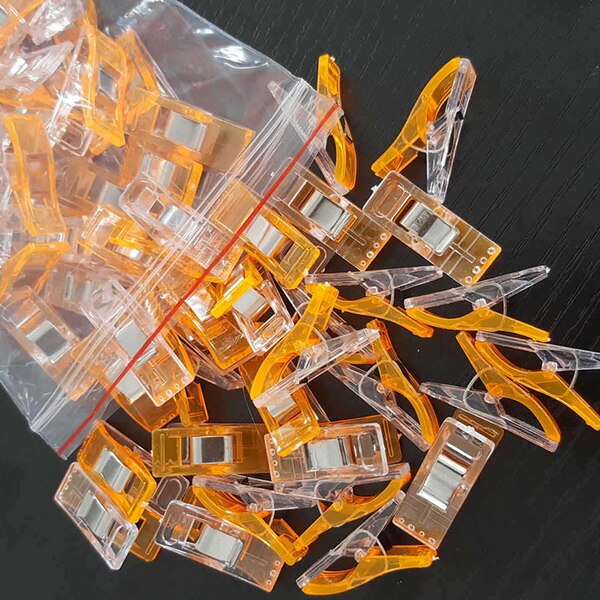 20 st/pack färgglada plastklämmor klämmor syklämmor klämmor hållare tyg tyg lapptäcke sömnad quiltklämmor 27 x 10 x 15mm: Orange