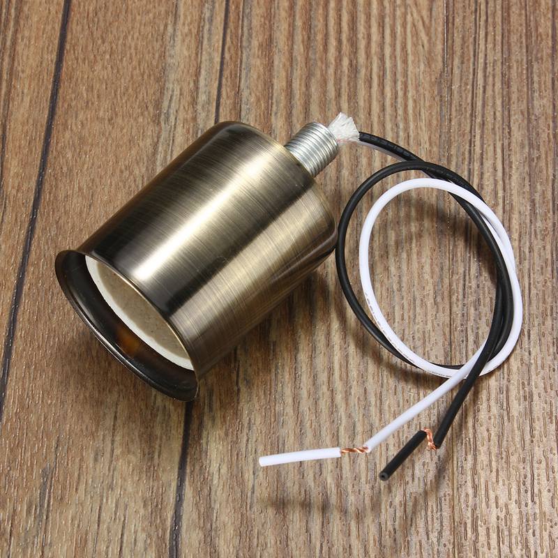 E27 Lamp Base Vintage Retro Antique Edison Ceramic Screw Bulb Hang Socket Lamp Base Holder Light Fitting With Wire 230V: Green