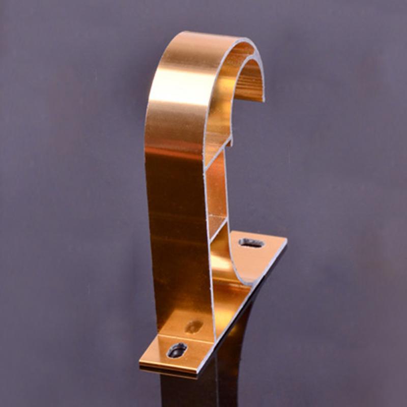 80*75mm Aluminium Bruin Venster Gordijn Gordijn Staaf Houders Beugel DIY Rome pole Gordijn Beugels ondersteuning rack plank decor: Bright gold