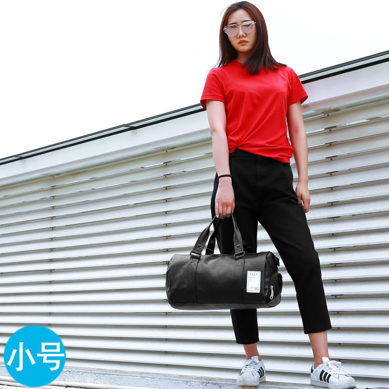 Top PU Lederen Reistas Mannen/Vrouwen Hand Bagage Handtas Zwart Reizen Plunjezakken Grote Capaciteit Duffle Bakken weekend bag