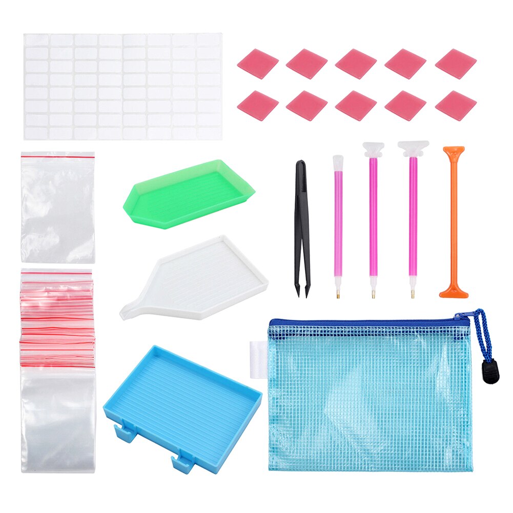 70 Uds herramientas de pintura de diamantes 5D DIY Diamant pintura accesorios de punto de cruz bordado caja pinzas Sticky Pen KitsCY: Default Title