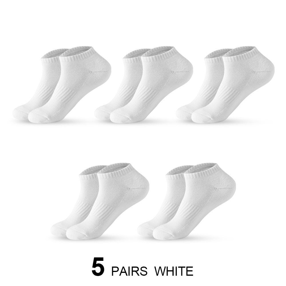 5 par/lote calcetines de corte bajo para hombre calcetines cortos blancos y negros para hombre calcetines deportivos de algodón calcetines para hombre calcetines tobilleros transpirables para primavera y verano: Beige