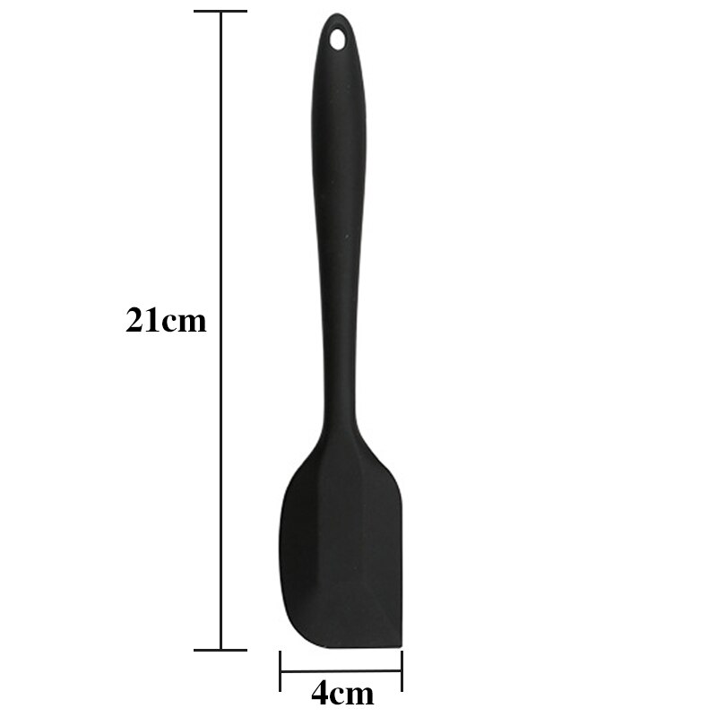 Accesorios de cocina, espátula de silicona antiadherente, espátula para crema, mantequilla y tartas espátula para mezclar masa, utensilios para pasteles: Black