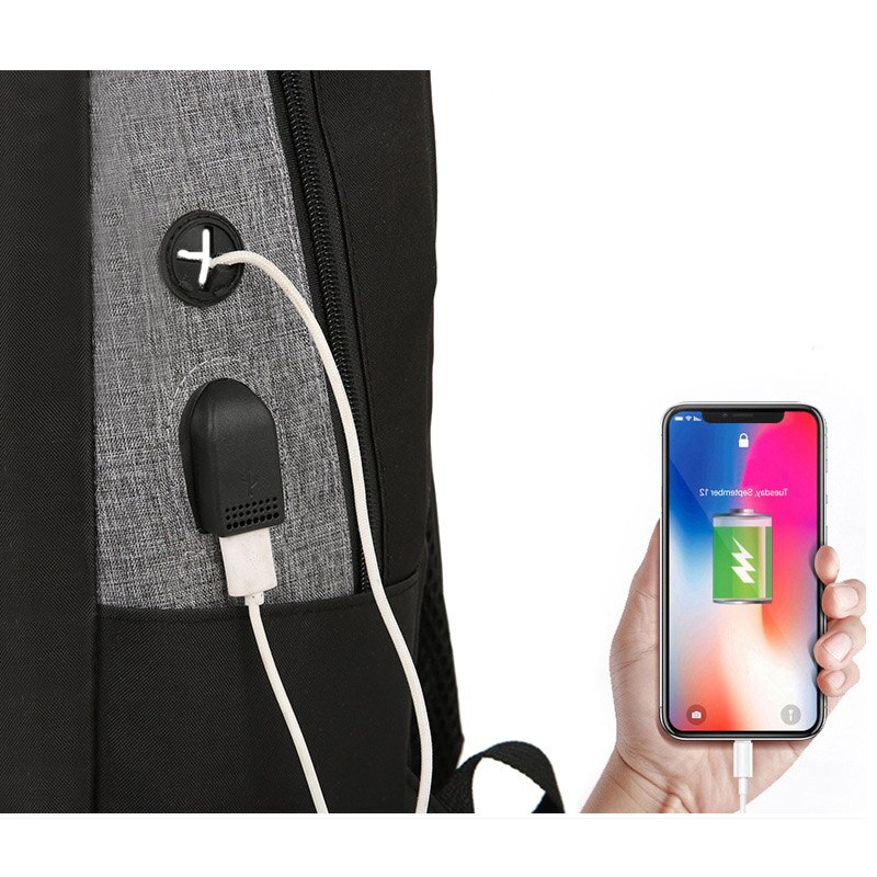 NANCY TINO Sac À Dos Pour Ordinateur Portable En Tissu Oxford Hommes Et femmes Multi-fonctionnelle USB RECHARGE Sac À Dos Sac D'affaires Costume 3 pièces