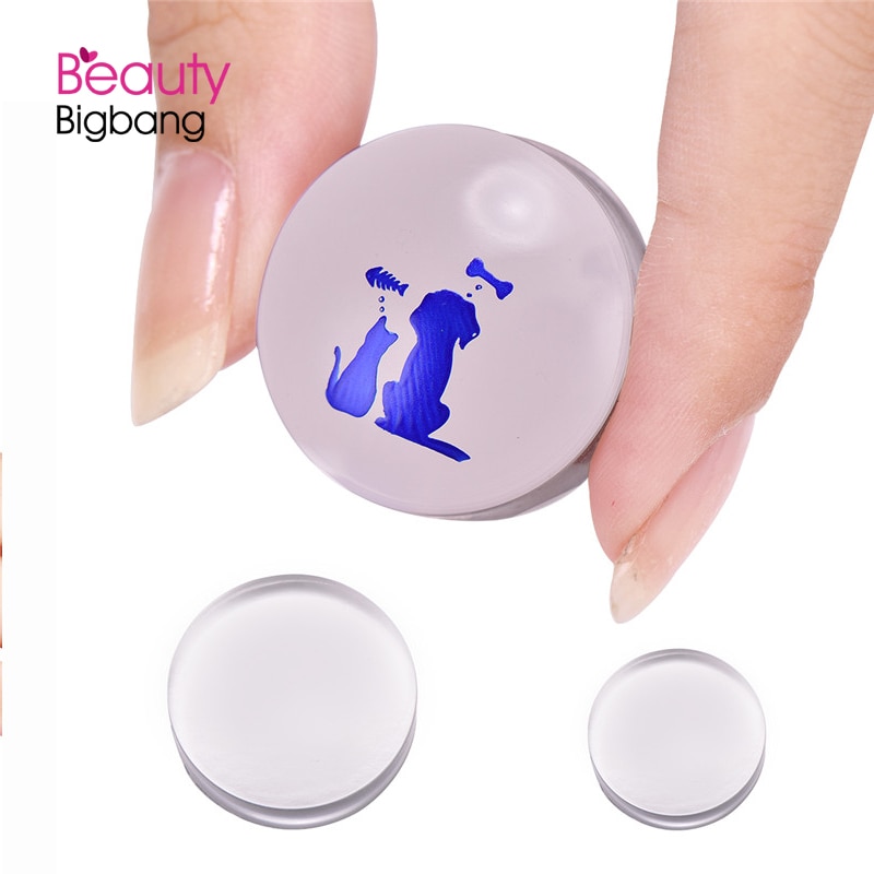 BeautyBigBang 1PC Clear Jelly Siliconen Nail Stamper Hoofd 2.8 cm/3.8 cm Manicure Nail Art Stempel Voor stempelen