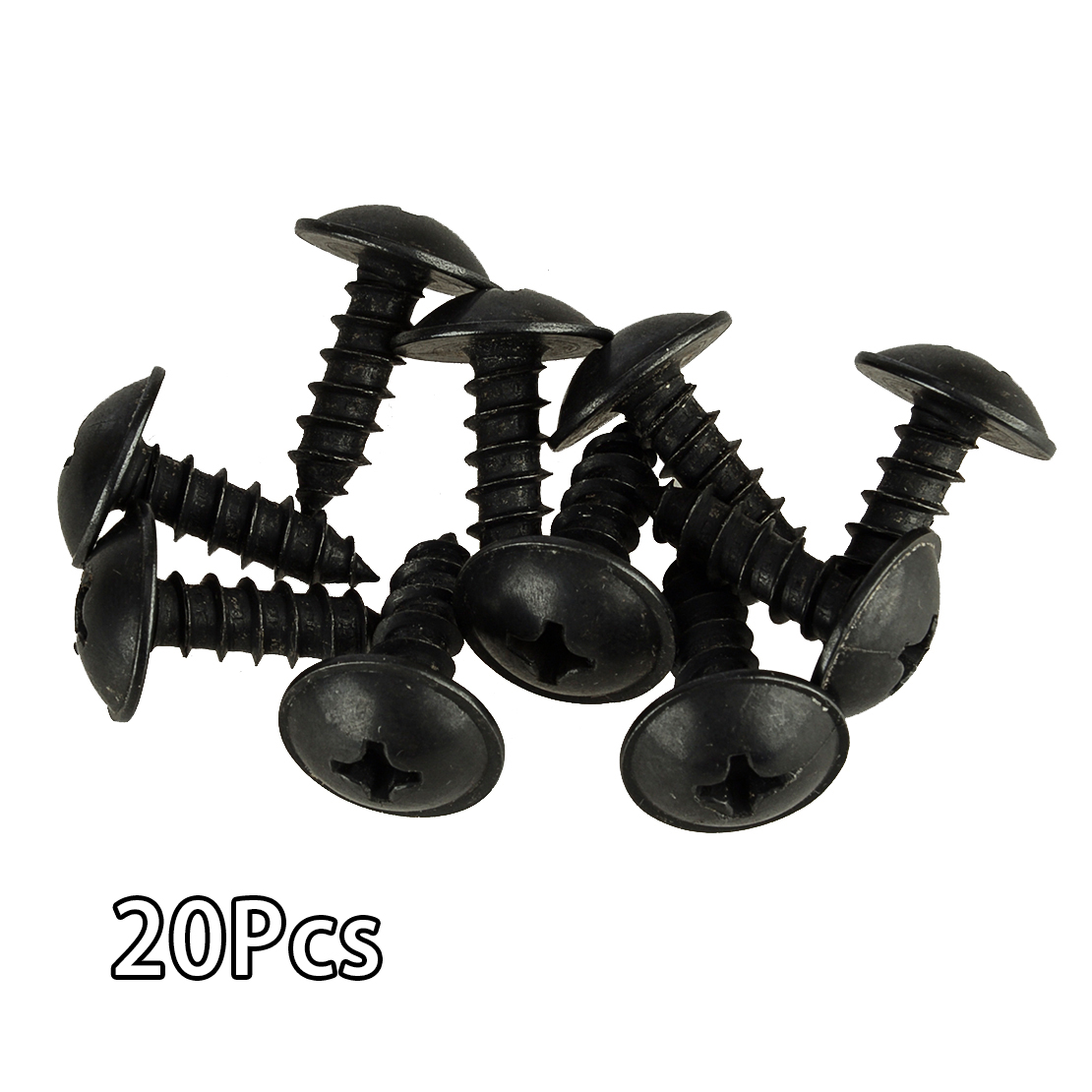20Pcs 12493-06207 12493-06207E Fender Liner Retainer Screw Tapping Bolt Fit for Hyundai Kia Black