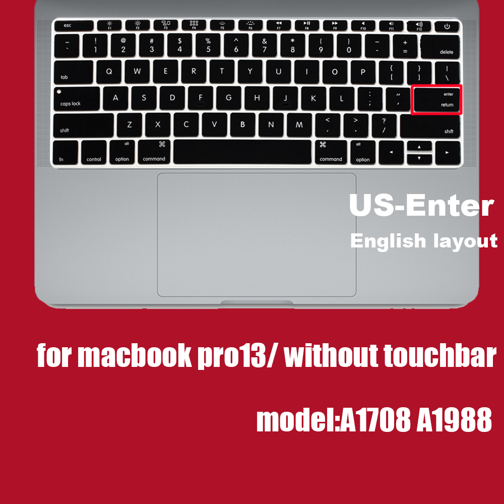 Kannettavan tietokoneen näppäimistön suojus eu&us näppäimistön kotelon suoja macbook prolle 16 13 air 12 15 touchbar malli  a1706 a 1466 a 1708 1990 2 a 1398 a 1534: 13 pro  a1708 us- sisään