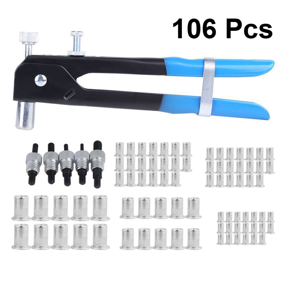 86pcs Hand Rivet Nut Tool Threaded Nut Riveter Rivnut Nutsert Tool Riveting Kit
