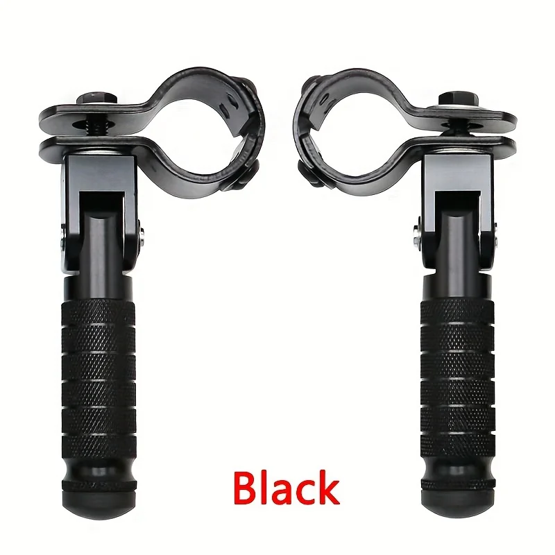 1 par cnc aluminium motorcykeldel universalpedaler foldet fodstøtte fodstøtte motorcykler knallerter, gokarts, scootere, cykel: Sort