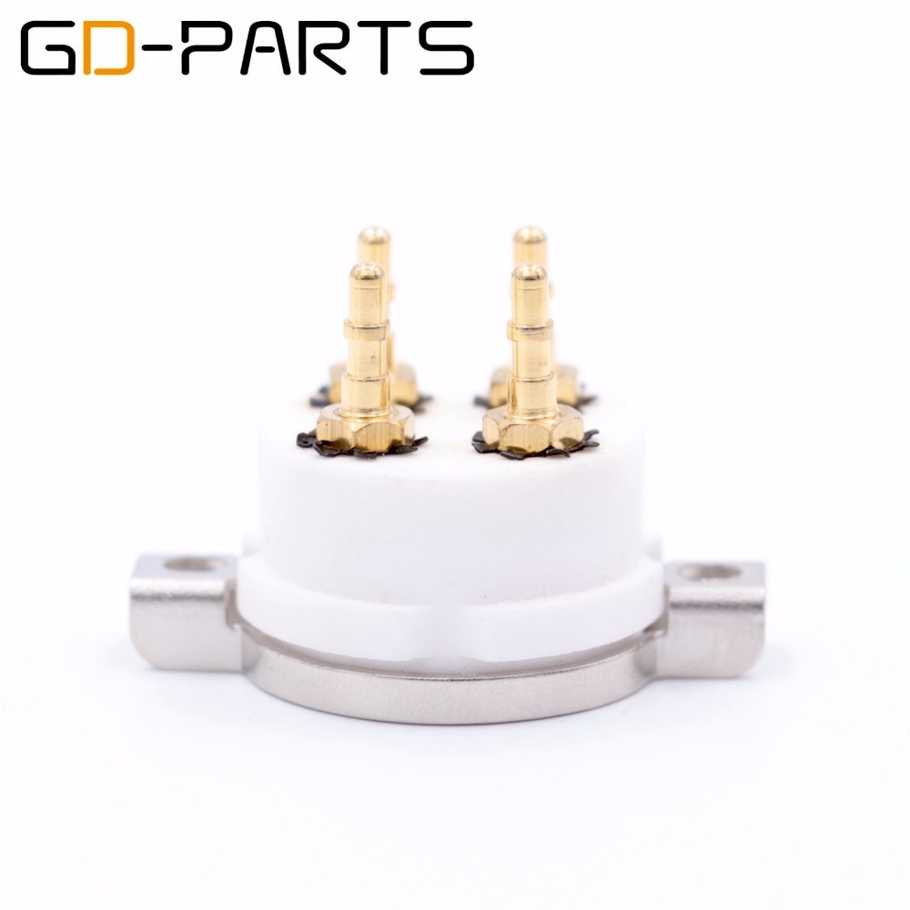 GD-PARTS Ceramic 4pin Tube Sockets For 2A3 300B PX4 5Z3P 5U4G 274A 45 71 Hifi Vintage AMP DIY Gold Plated Pins