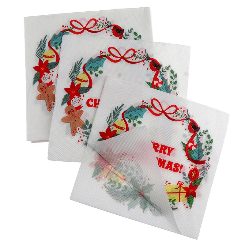 20 pièces/ensemble belles serviettes d'impression serviettes de noël serviettes de sapin de noël pour la fête de magasin à domicile