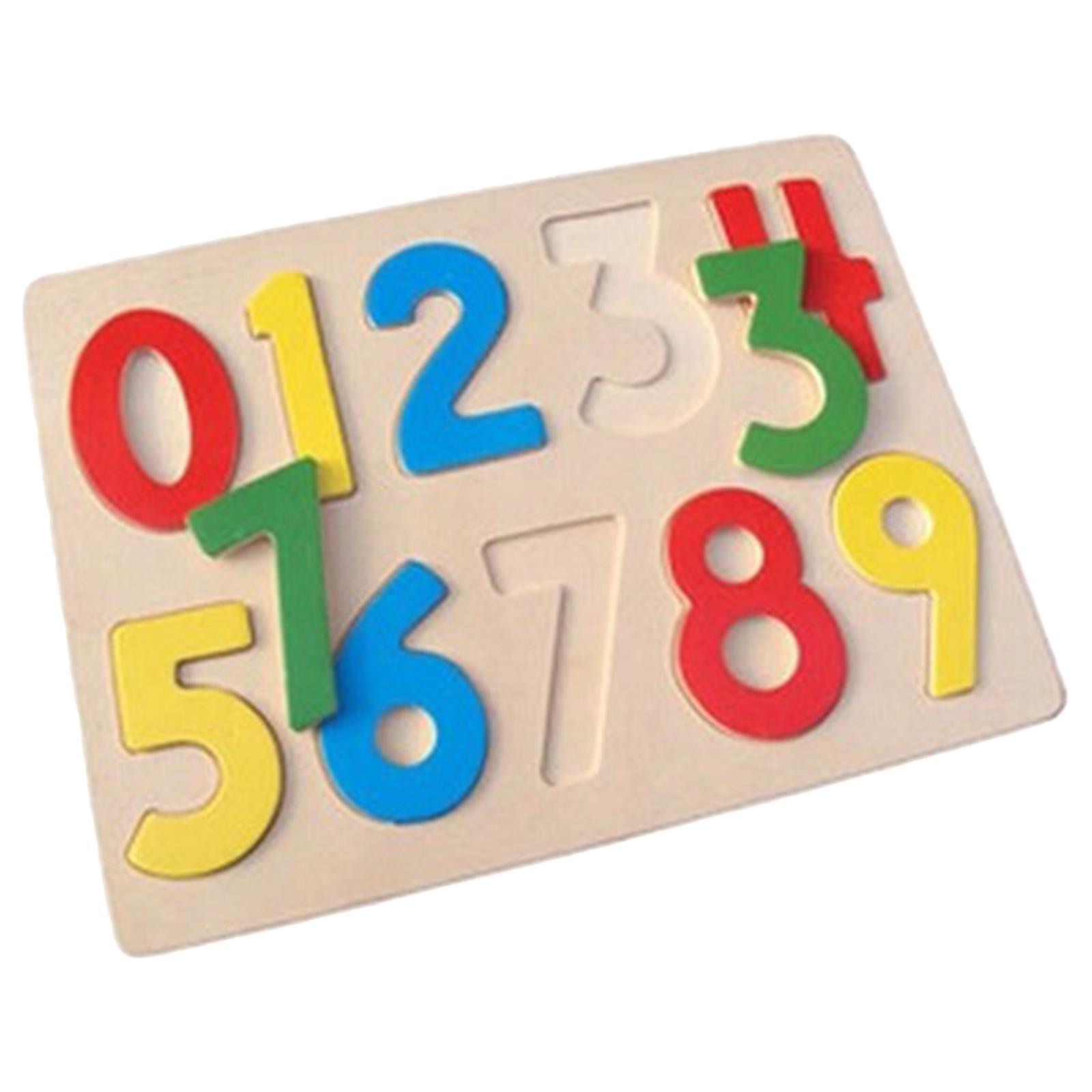 Wooden Number Puzzle Board Pre- Early Learning Developmental Teaching Aids