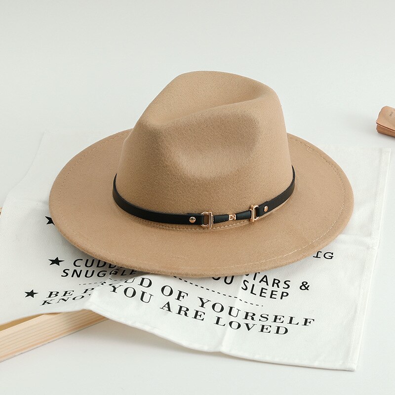 Leveä lierihattu fedora huopa aikuinen lempeä mies talvi klassinen keskipitkä nainen leveä vintage tyylikäs nainen hattu