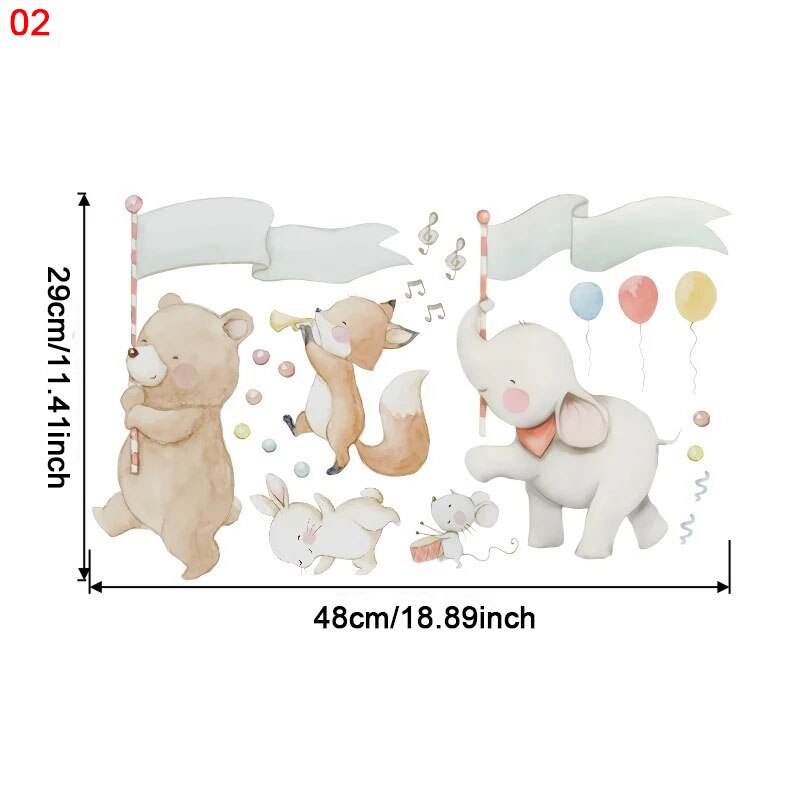 Härlig elefant bebis barnkammare väggdekal gör det själv djur pojke flicka barnrum sovrum dekoration kawaii väggdekaler affisch tapet: 02