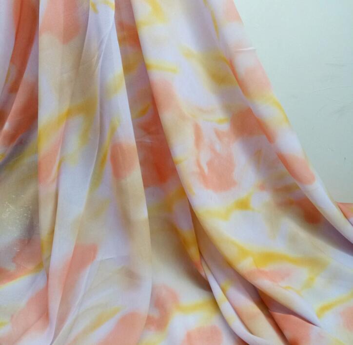 Chiffon Stof Tulpen Gedrukt Jurk Strand Sjaal Stof Chiffon stof Bloemen gedrukt chiffon Jurk stof: 2
