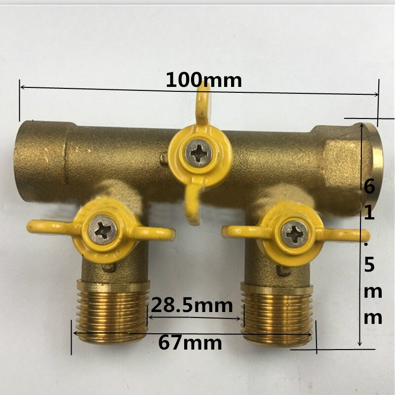 G1/2 inch Brass ball valve four way valve Solar Drain Fill Valve manifold Diverter water valve switch DN15
