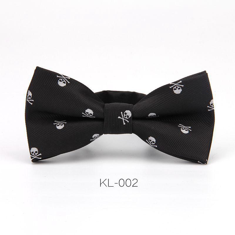 Pajarita ajustable de calavera para hombre, nueva corbata de lazo a la para ocio, color negro, vino y rojo,: KL002