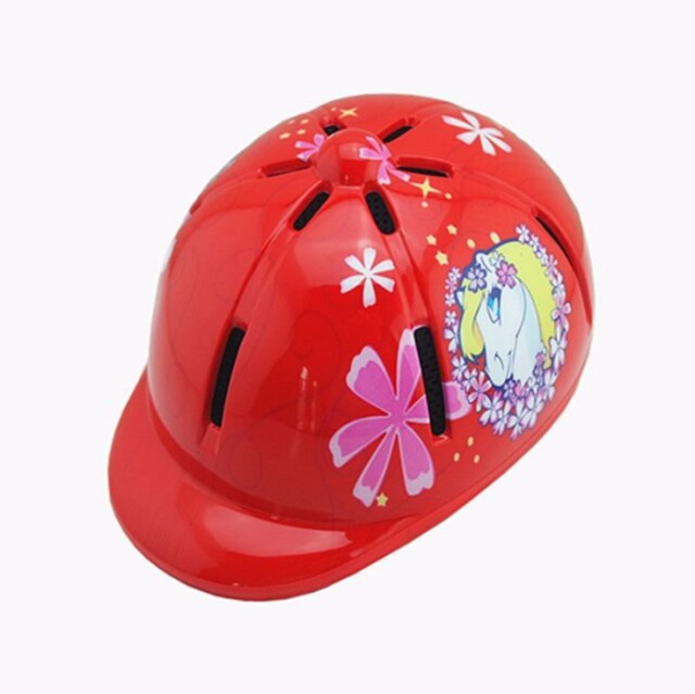 Equestrian helmet children riding helmet CE certified equestrian equipment Knight Helmet girl boy cartoon equestrian helmet: Red