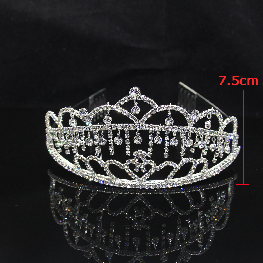 AINAMEISI Bridal Tiaras and Crowns Tassel Rhinestone Big Pageant Crown Women Wedding Headbands Hair Jewelry