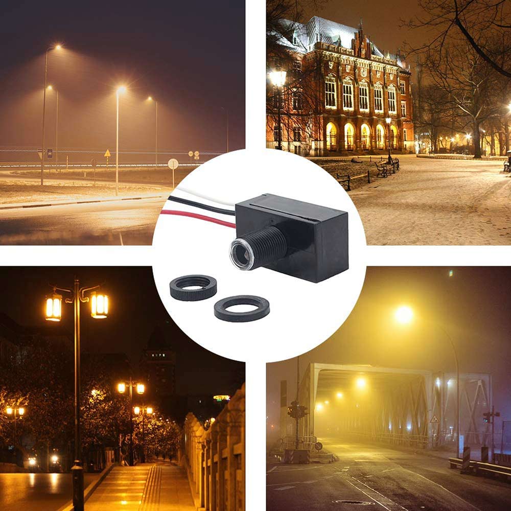 Photo Control Sensor Auto on Off Hard-Wired Post Eye Light Controlwitch for Home Outdoor Photocell Light Sensor Dusk to Dawn