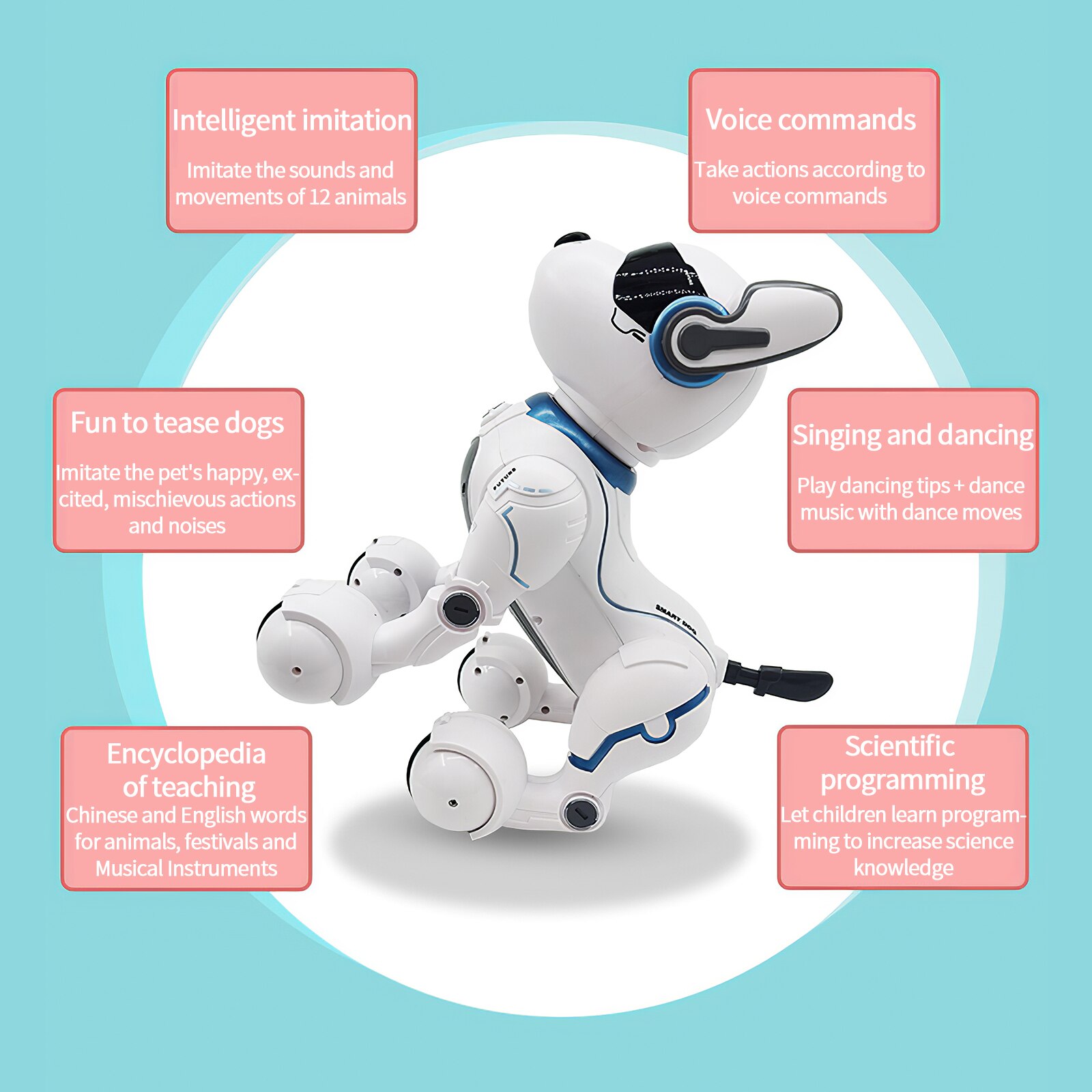 Fernbedienung Roboter Hund Spielzeug RC Kunststück Welpen Imitiert Ebene Geräusche Tänze mit Musik Roboter Spielzeug für freundlicher Jungen und Mädchen