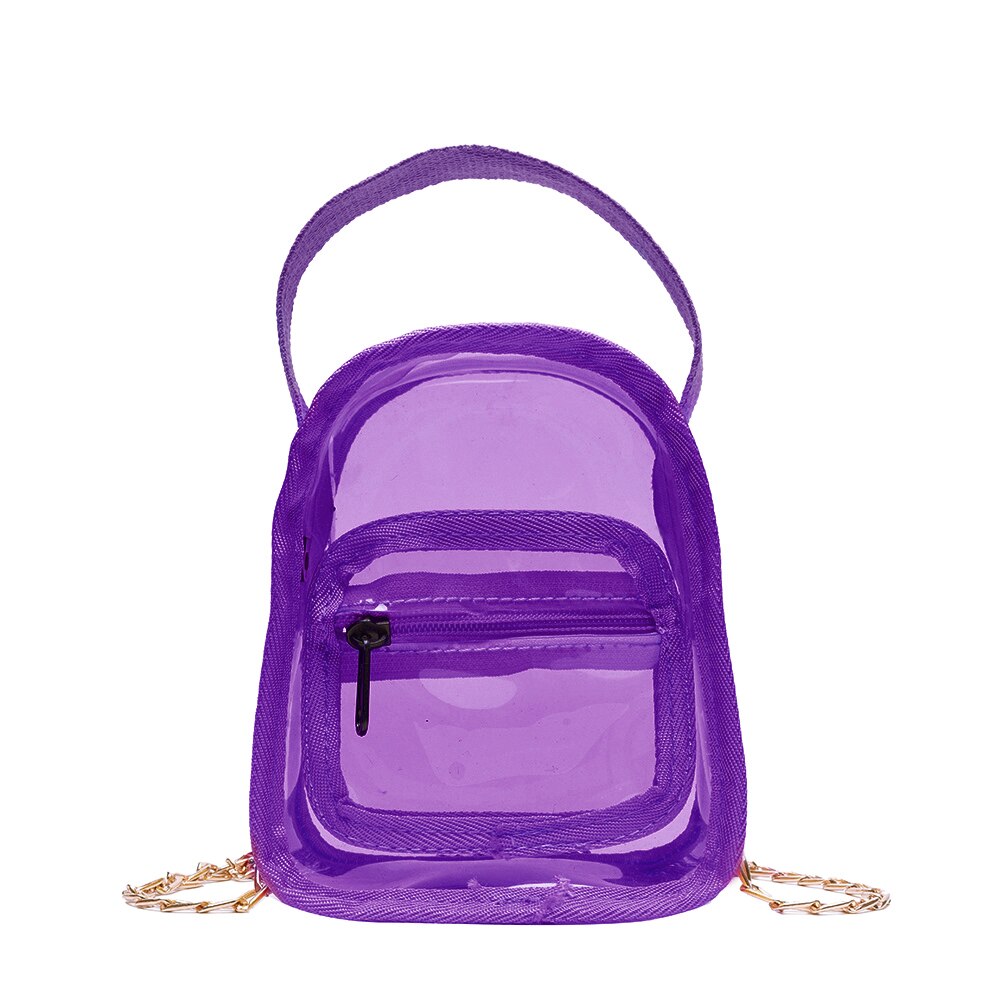 PVC transparente Mujer Crossbody bolsas de mensajero de hombro Jelly pequeña cadena transparente PVC mujeres Messenger Clutch Bag