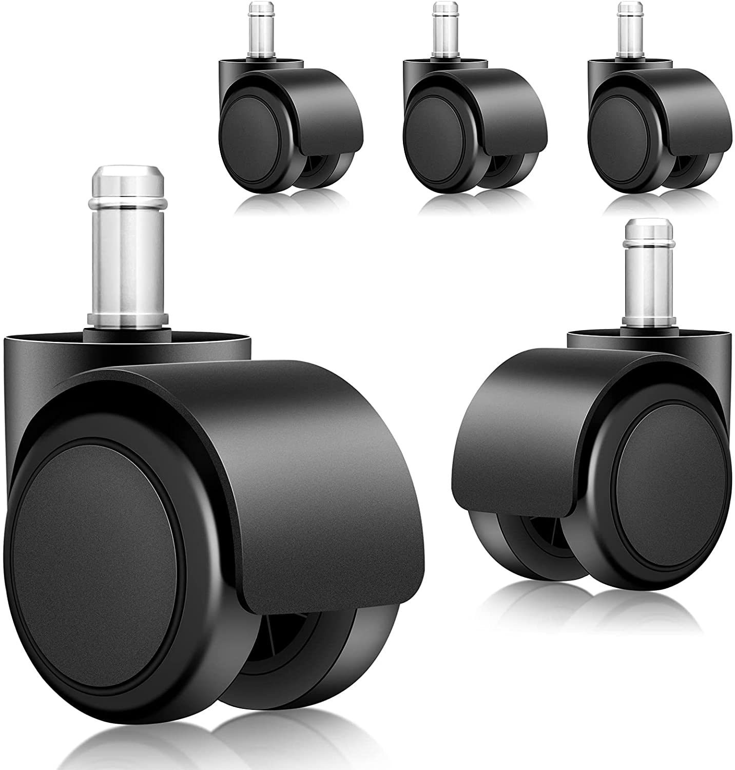 Office Chair Caster Wheels, 2 Inch Universal Office Chair Replacement Ball Casters Safe for All Floors (Hardwood, Carpet, Desk F